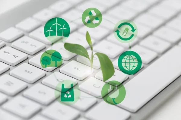 Conceptos visuales que representan la sostenibilidad y el compromiso ambiental, elementos para entender cuáles son las diferencias entre EcoVadis y el Distintivo ESR.